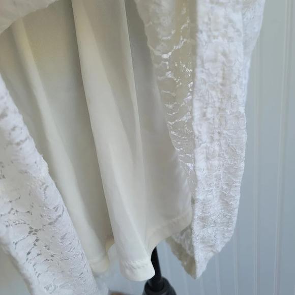 H&M Women's Lace Crochet Skirt A Line Ivory Off White Stretch Elastic Sz 4 - Picture 8 of 8